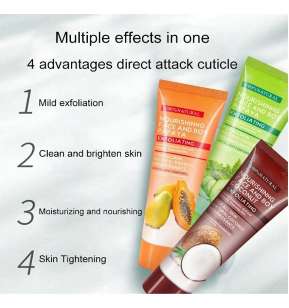 Tropical Blend: Cucumber, Coconut & Papaya Facial Scrub