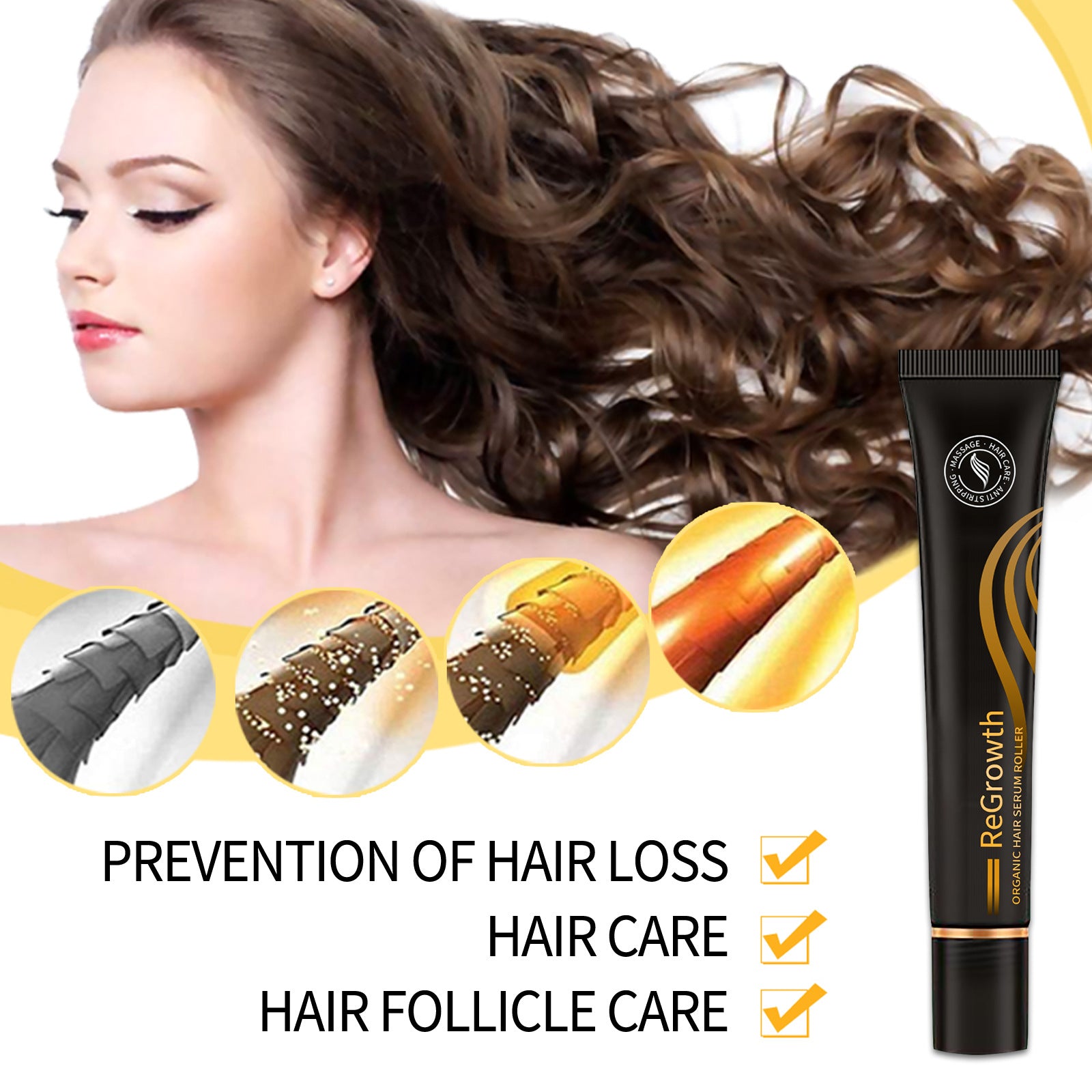 Regrowth Organic Hair Serum Roller
