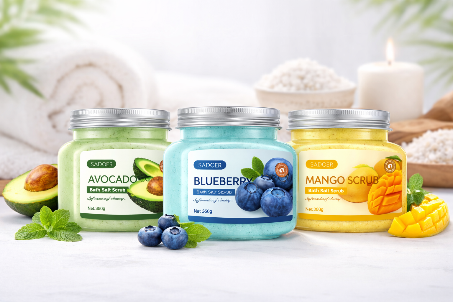 Fruit-Infused Bath Salt Scrubs